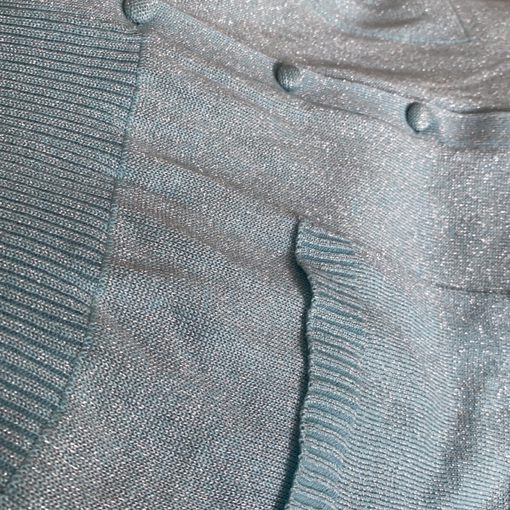 VINTAGE Aqua Shimmer Knit Maxi Dress - Picture 7 of 7
